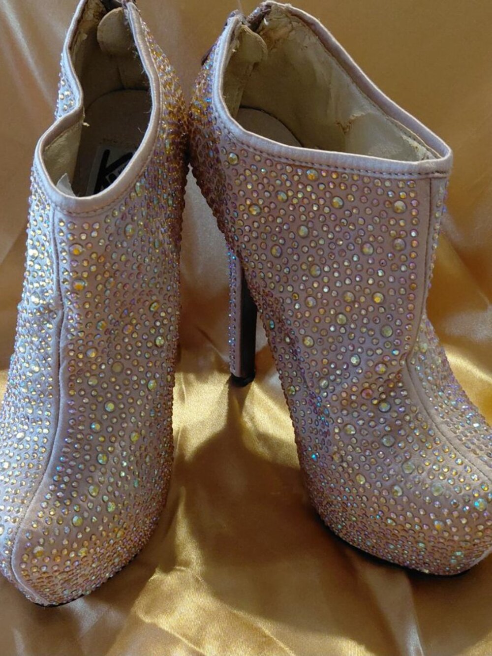 Kiss Kouture Champagne Penny Rhinestone Studded Stiletto